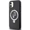 Custodia rigida Karl Lagerfeld KLHMN61HMRSKCK Ring Stand per iPhone 11 / Xr 6.1 nero MagSafe Karl & Choupette