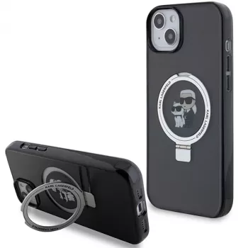 Custodia rigida Karl Lagerfeld KLHMP15MHMRSKCK Ring Stand MagSafe per iPhone 15 Plus / 14 Plus 6,7