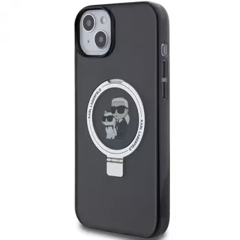 Custodia rigida Karl Lagerfeld KLHMP15MHMRSKCK Ring Stand MagSafe per iPhone 15 Plus / 14 Plus 6,7
