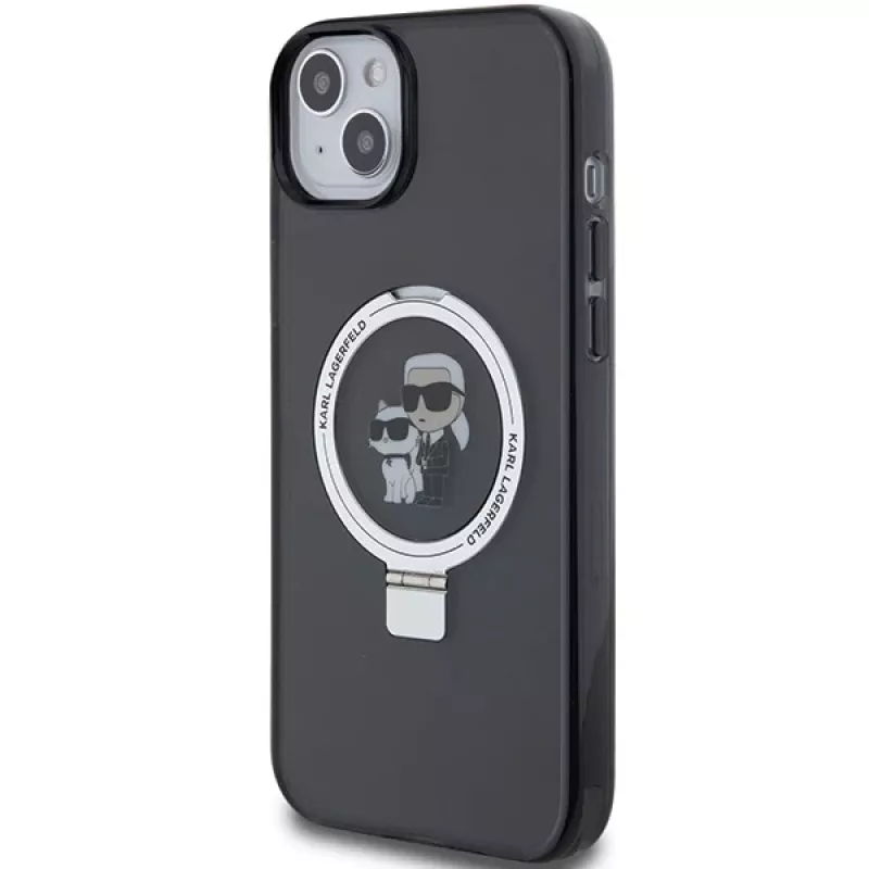 Custodia rigida Karl Lagerfeld KLHMP15MHMRSKCK Ring Stand MagSafe per iPhone 15 Plus / 14 Plus 6,7