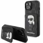 Karl Lagerfeld KLHCP15SSAKKNSCK custodia rigida Saffiano Ikonik per iPhone 15/14/13 6,1