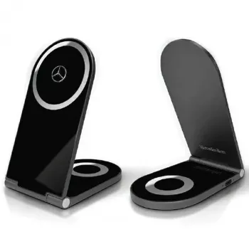 Mercedes-Benz supporto di ricarica wireless pieghevole 2 in 1 15W nero Silver Star MagSafe