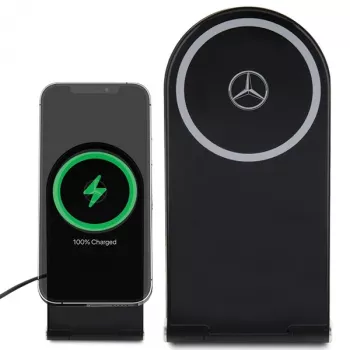 Mercedes-Benz supporto di ricarica wireless pieghevole 2 in 1 15W nero Silver Star MagSafe