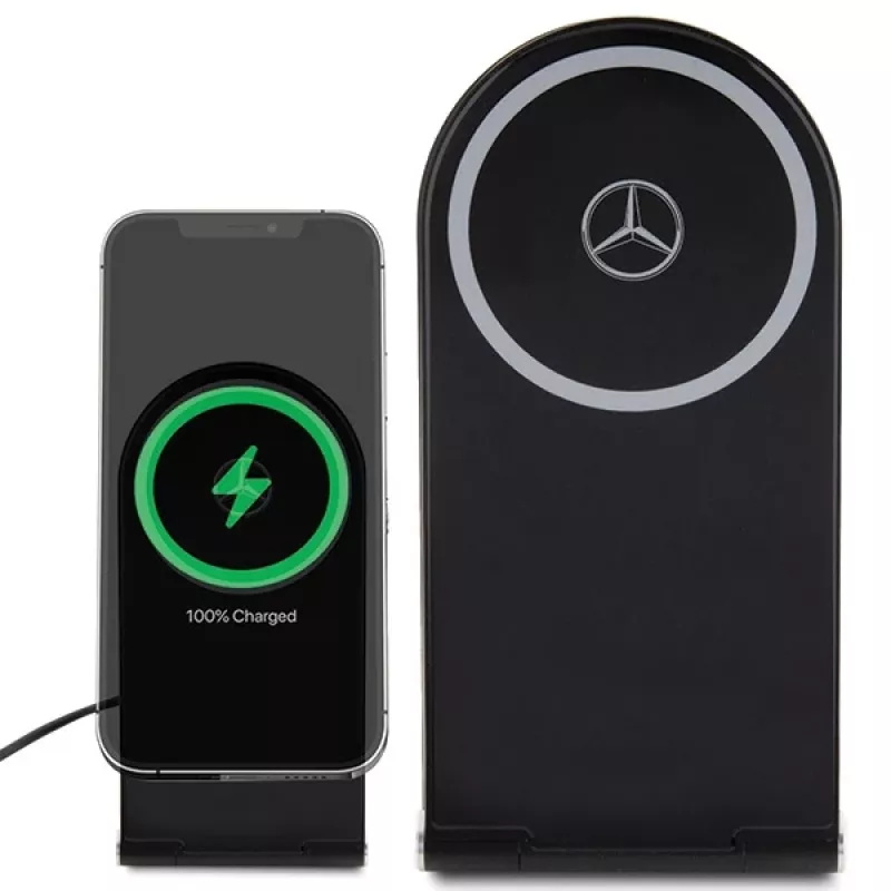 Mercedes-Benz supporto di ricarica wireless pieghevole 2 in 1 15W nero Silver Star MagSafe