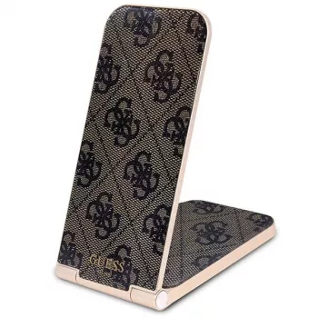 Guess caricabatterie wireless pieghevole 2 in 1 GUDCFAL4PEGW 15W marrone 4G Pattern MagSafe