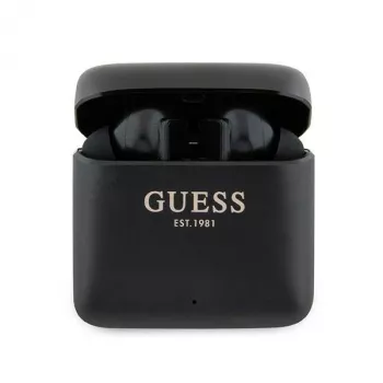 Guess auricolari Bluetooth True Wireless Stereo con logo stampato e custodia di ricarica (nero)