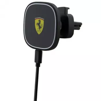 Ferrari supporto caricabatterie auto wireless a induzione 15W FECHMGLK per bocchetta d'aria, nero, MagSafe