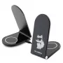 Karl Lagerfeld caricabatterie wireless pieghevole 2 in 1 KLDCRFALCHNK 15W nero Choupette MagSafe