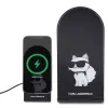 Karl Lagerfeld caricabatterie wireless pieghevole 2 in 1 KLDCRFALCHNK 15W nero Choupette MagSafe