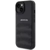 AMG AMHCP15MGSEBK custodia rigida in pelle con linee in rilievo per iPhone 15 Plus / 14 Plus 6,7 inch nero