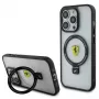 Ferrari FEHMP15LUSCAH iPhone 15 Pro 6,1 inch custodia rigida trasparente con anello, compatibile MagSafe, collezione 2023