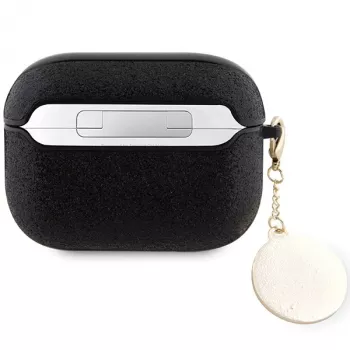 Guess GUAP2PGEHCDK cover per AirPods Pro 2 (2022/2023) nera con ciondolo cuore in glitter e diamante