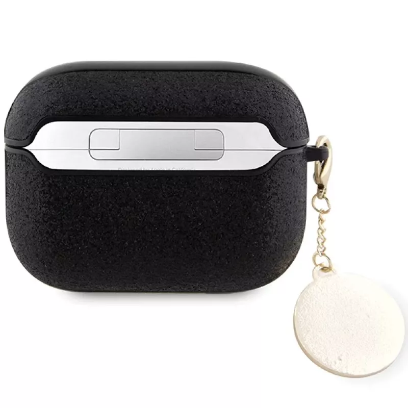 Guess GUAP2PGEHCDK cover per AirPods Pro 2 (2022/2023) nera con ciondolo cuore in glitter e diamante