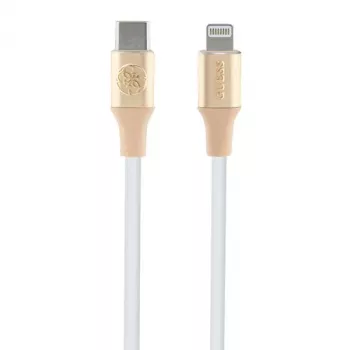 Guess GUCLLALRGDD cavo USB-C a Lightning 1,5 m ricarica rapida oro chiaro con logo in rilievo
