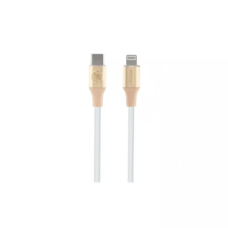 Guess GUCLLALRGDD cavo USB-C a Lightning 1,5 m ricarica rapida oro chiaro con logo in rilievo