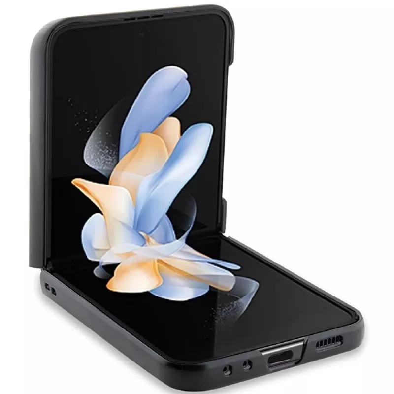 Karl Lagerfeld custodia rigida Saffiano Karl & Choupette Pin per Samsung Galaxy Z Flip5, nero