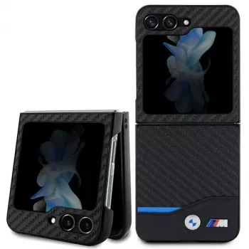 BMW M Collection cover posteriore in pelle e carbonio per Samsung Galaxy Z Flip5 - nero