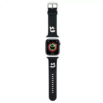 Karl Lagerfeld cinturino per Apple Watch 38/40/41mm in gomma 3D teste Karl & Choupette NFT nero