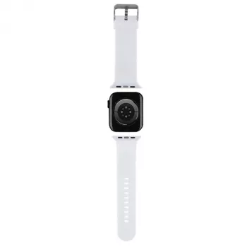 Karl Lagerfeld cinturino per Apple Watch 42/44/45/49mm in gomma 3D teste Karl & Choupette NFT bianco
