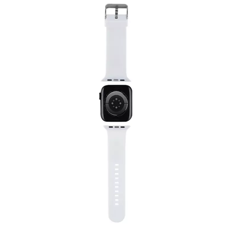 Karl Lagerfeld cinturino per Apple Watch 42/44/45/49mm in gomma 3D teste Karl & Choupette NFT bianco