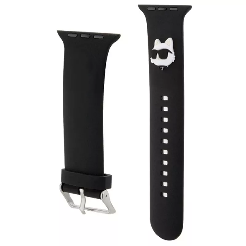 Karl Lagerfeld cinturino in gomma 3D testa Choupette per Apple Watch 38/40/41mm nero