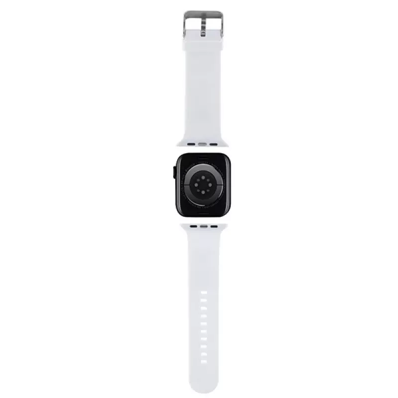 Karl Lagerfeld cinturino per Apple Watch 42/44/45/49mm in gomma 3D testa Choupette bianco