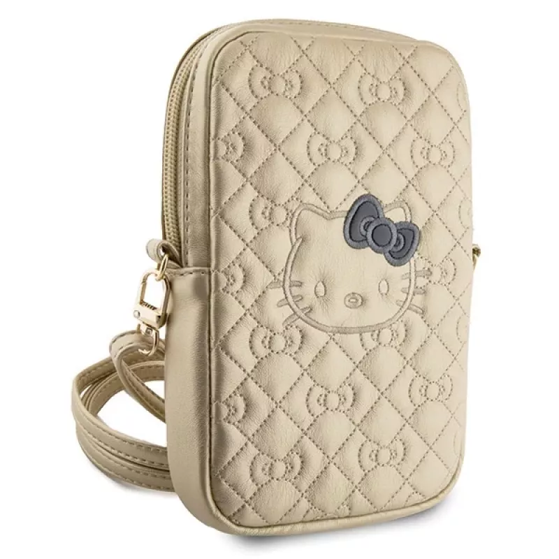 Hello Kitty borsa per telefono con tracolla Quilted Bows oro