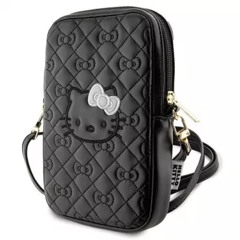 Hello Kitty tracolla Quilted Bows - borsa per telefono (nero)