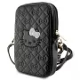 Hello Kitty Quilted Bows Strap - borsa a tracolla per cellulare (nera)
