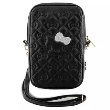 Hello Kitty tracolla Quilted Bows - borsa per telefono (nero)