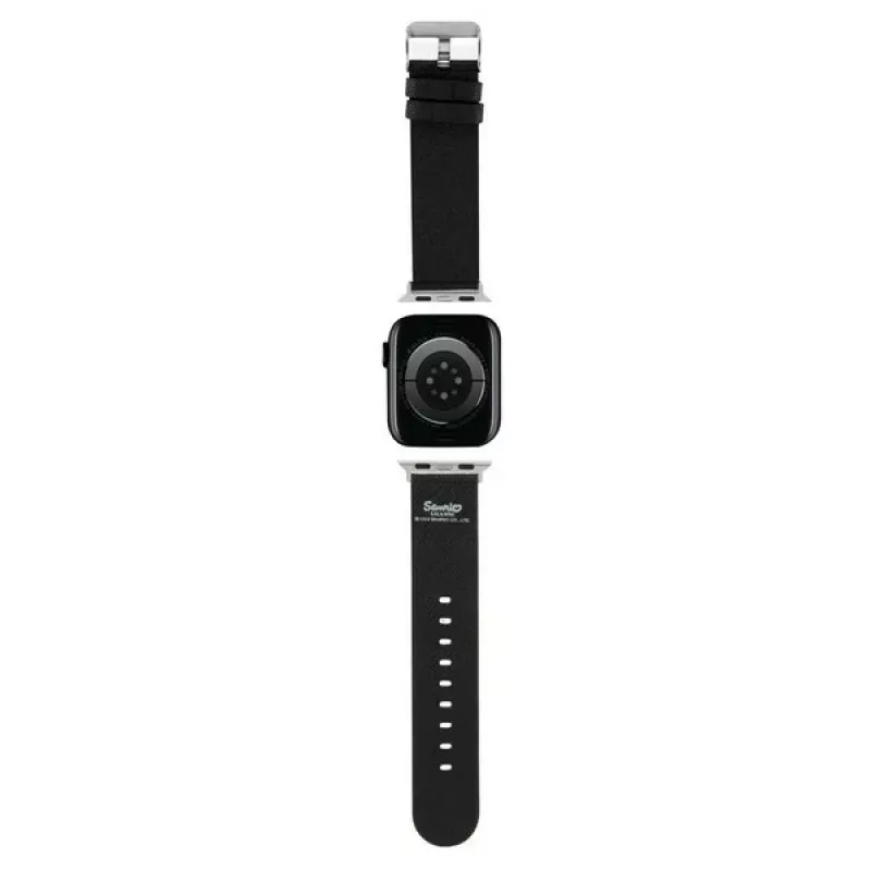 Cinturino per Apple Watch 38/40/41mm Hello Kitty HKAWMPSAPSK nero in silicone con motivo Heads & Bows
