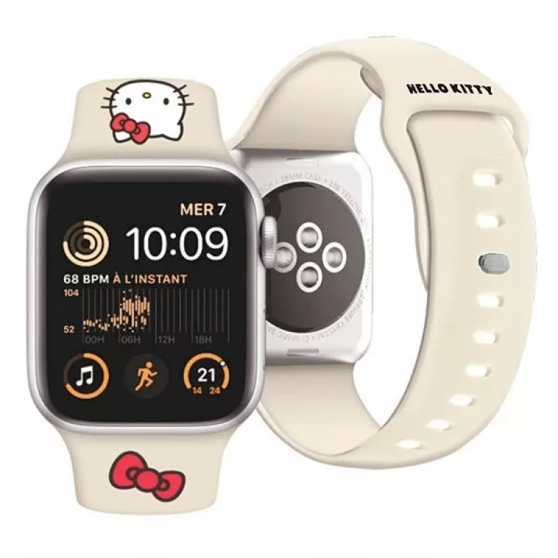 Cinturino in silicone per Apple Watch 38/40/41mm Hello Kitty HKAWMSCHBLE beige