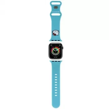 Cinturino per Apple Watch 38/40/41mm Hello Kitty HKAWMSCHBLB blu in silicone con Kitty Head