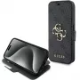 Custodia a libro Guess GUBKP15L4GMGGR per iPhone 15 Pro 6,1 inch grigia 4G Metal Logo