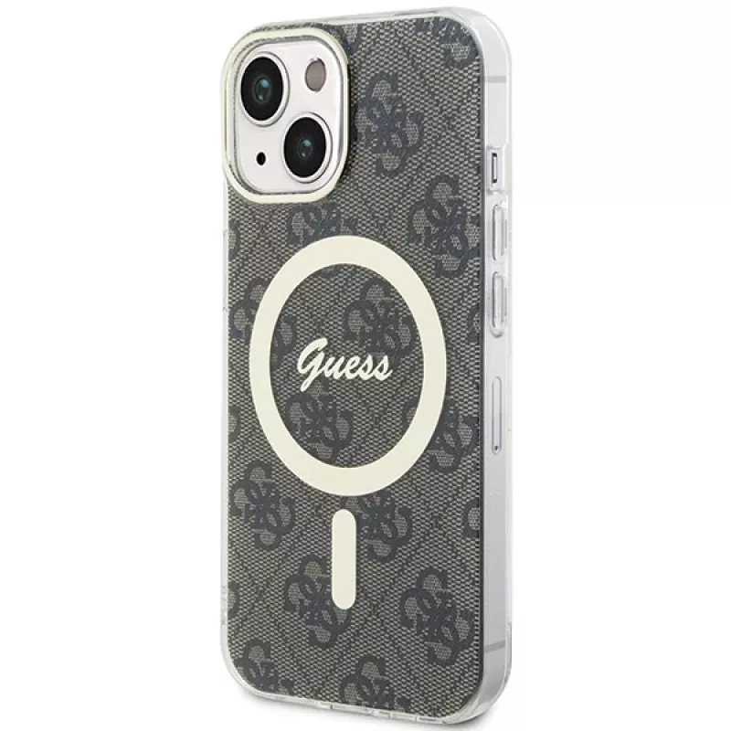 Custodia rigida Guess GUHMP15MH4STW IML MagSafe per iPhone 15 Plus / 14 Plus 6,7 inch marrone