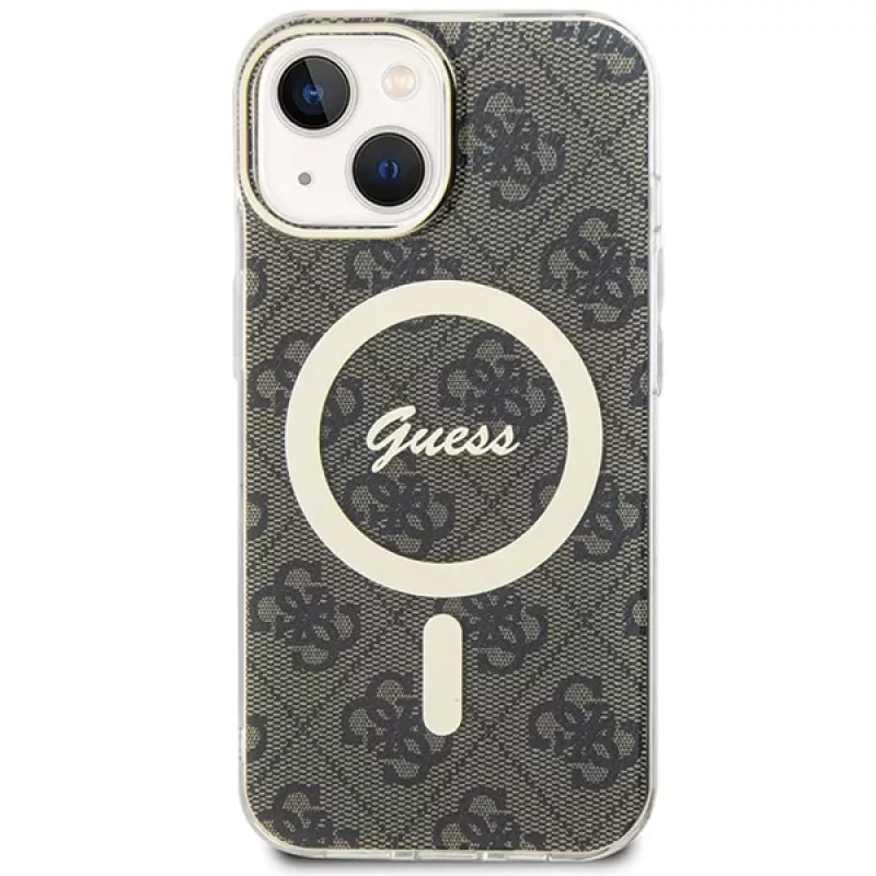 Custodia rigida Guess GUHMP15MH4STW IML MagSafe per iPhone 15 Plus / 14 Plus 6,7 inch marrone