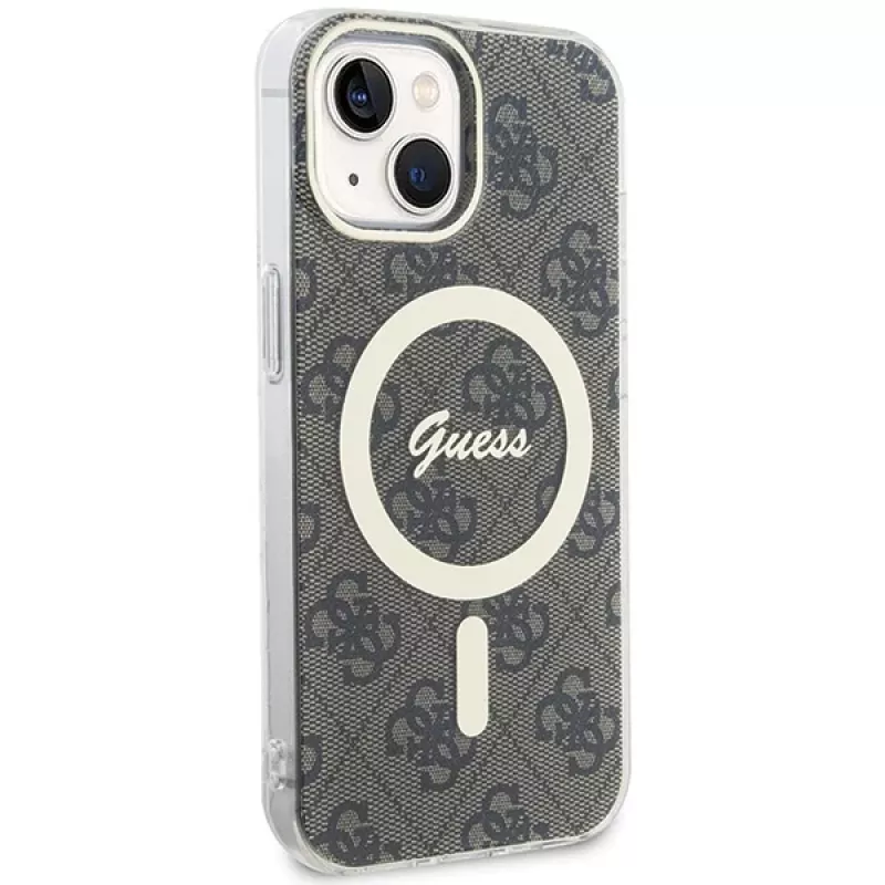 Custodia rigida Guess GUHMP15MH4STW IML MagSafe per iPhone 15 Plus / 14 Plus 6,7 inch marrone