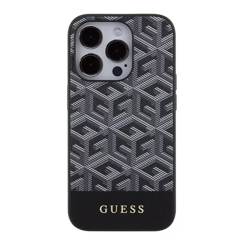 Custodia rigida Guess GUHMP15XHGCFSEK per iPhone 15 Pro Max 6,7 inch nero GCube Stripes MagSafe