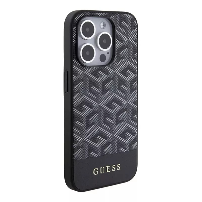 Custodia rigida Guess GUHMP15XHGCFSEK per iPhone 15 Pro Max 6,7 inch nero GCube Stripes MagSafe