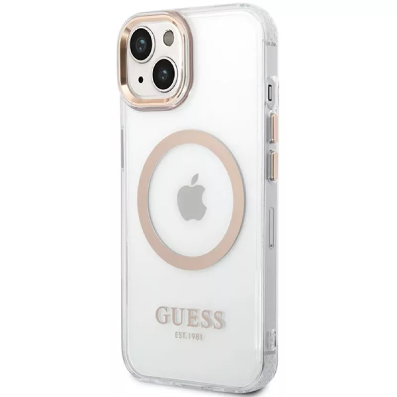 Custodia rigida Guess GUHMP15MHTRMD Metal Outline per iPhone 15 Plus / 14 Plus 6,7