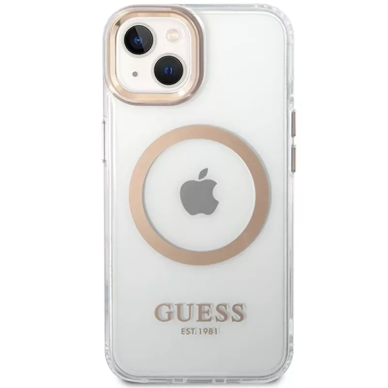 Custodia rigida Guess GUHMP15MHTRMD Metal Outline per iPhone 15 Plus / 14 Plus 6,7