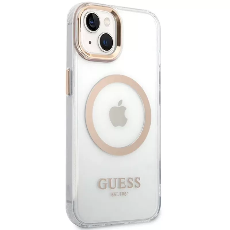 Custodia rigida Guess GUHMP15MHTRMD Metal Outline per iPhone 15 Plus / 14 Plus 6,7