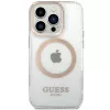Custodia rigida Guess GUHMP15XHTRMD Metal Outline per Apple iPhone 15 Pro Max, oro, compatibile MagSafe