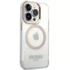 Custodia rigida Guess GUHMP15XHTRMD Metal Outline per Apple iPhone 15 Pro Max, oro, compatibile MagSafe