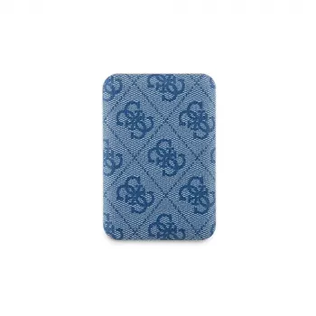 Power bank wireless Guess 5000mAh blu 4G pelle Metal Logo MagSafe 15W
