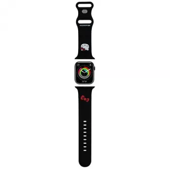 Cinturino in silicone per Apple Watch 42/44/45/49mm Hello Kitty HKAWLSCHBLK nero