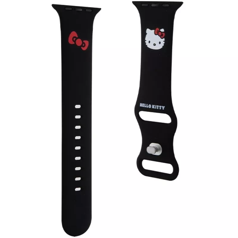 Cinturino in silicone per Apple Watch 42/44/45/49mm Hello Kitty HKAWLSCHBLK nero