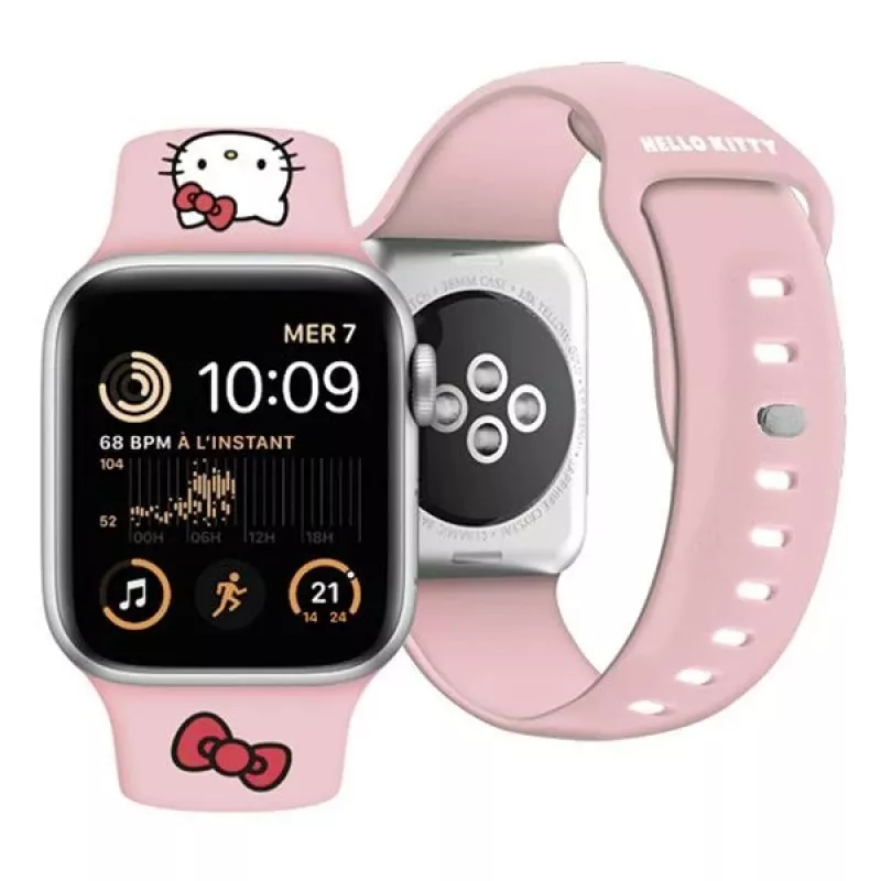 Cinturino in silicone per Apple Watch 42/44/45/49mm Hello Kitty HKAWLSCHBLP rosa