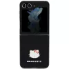 Custodia rigida Hello Kitty HKHCZF5PGHDLMK per Z Flip5 F731 nero Metal Logo Kitty Head
