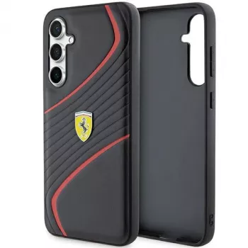 Custodia rigida Ferrari FEHCS23FEPTWK S23 FE S711 Twist Metal Logo nero